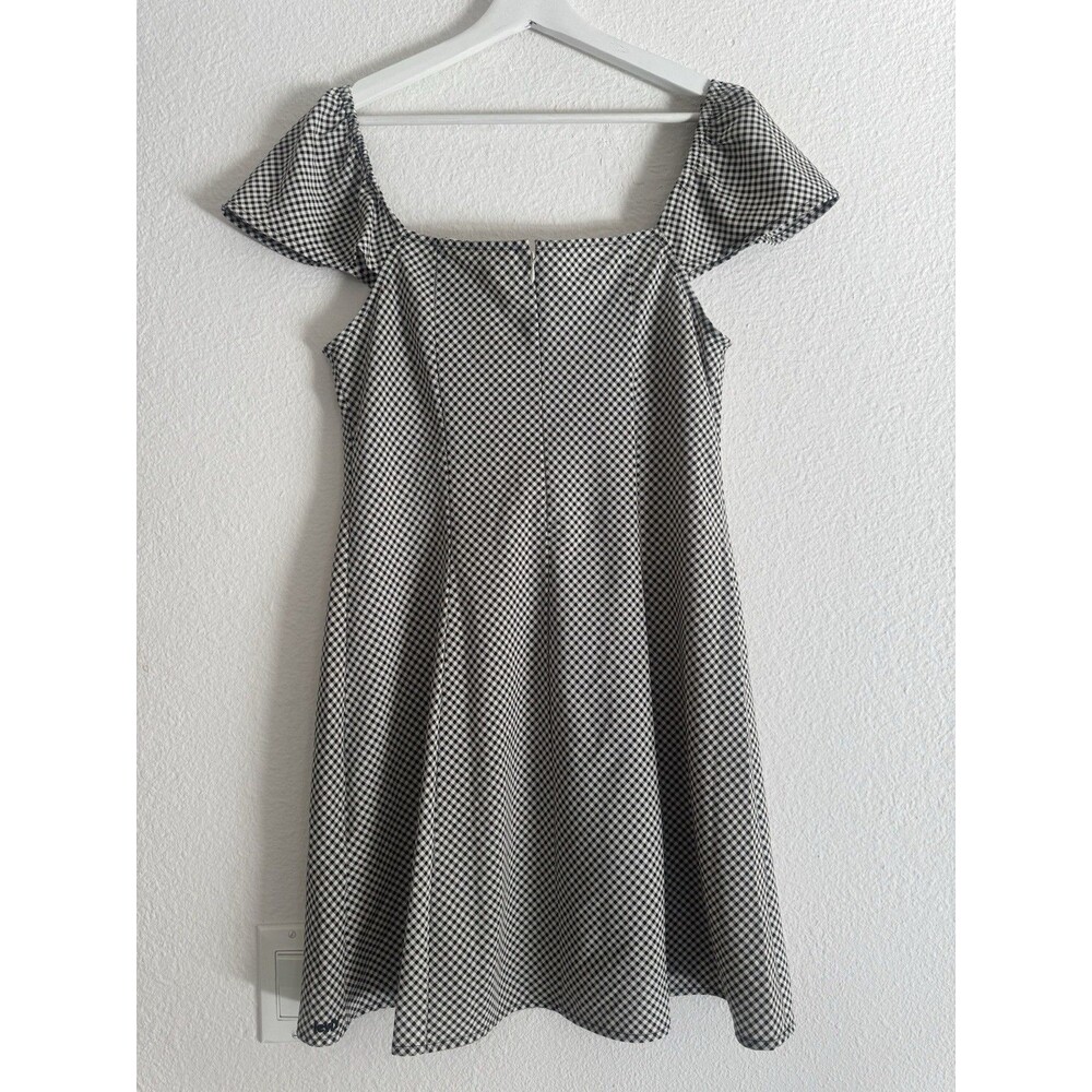 Levi's Checkered Misha Ruffle Sleeve Dress Size M Princess Seams Euro Vacation - Picture 6 of 16